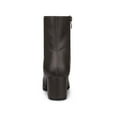 thumbnail image 2 of Unique Bargains Women's Square Toe Side Zipper Block Heel Ankle Boots Coffee (Size 6.5), 2 of 7