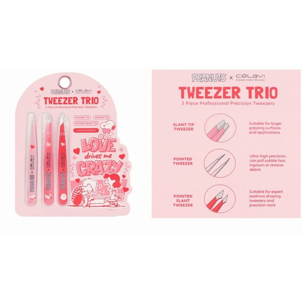 CELAVI x PEANUTS Love Drives Me Crazy Tweezer Trio Limited Edition
