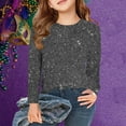 thumbnail image 2 of LIaqionyy Kids Girls Long Sleeve Glitter Top Print Christmas Party Tops Crewneck Casual Dressy Tees, 2 of 6