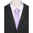 thumbnail image 4 of CORBATAS TEXTURIZADAS PARA HOMBRES DÍA DEL PADRE SÓLIDAS CLÁSICAS PARA BODAS FORMAL TAMAÑO ÚNICO VIOLETA PASTEL, 4 of 4