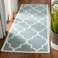 thumbnail image 3 of SAFAVIEH Dhurrie Toby Geometric Moroccan Wool Runner Rug, Light Blue/Ivory, 2'6" x 10', 3 of 9