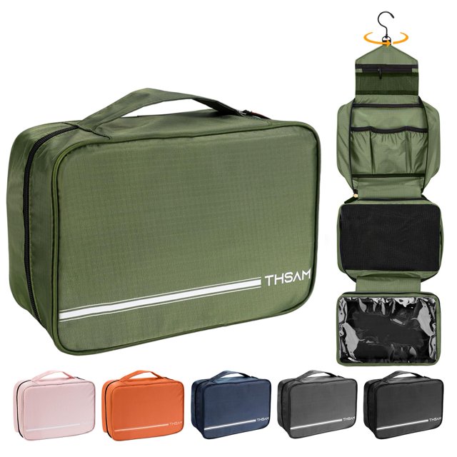 Neceser de viaje THASM, organizador portátil para colgar, color verde