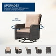 thumbnail image 6 of Kullavik 3PCS Wicker Rocking Chair Swivel Chairs, Patio Furniture Set Rattan Rocking Bistro Sets with Coffee Table for Outdoor Porch Deck Garden Backyard,Sand, 6 of 9