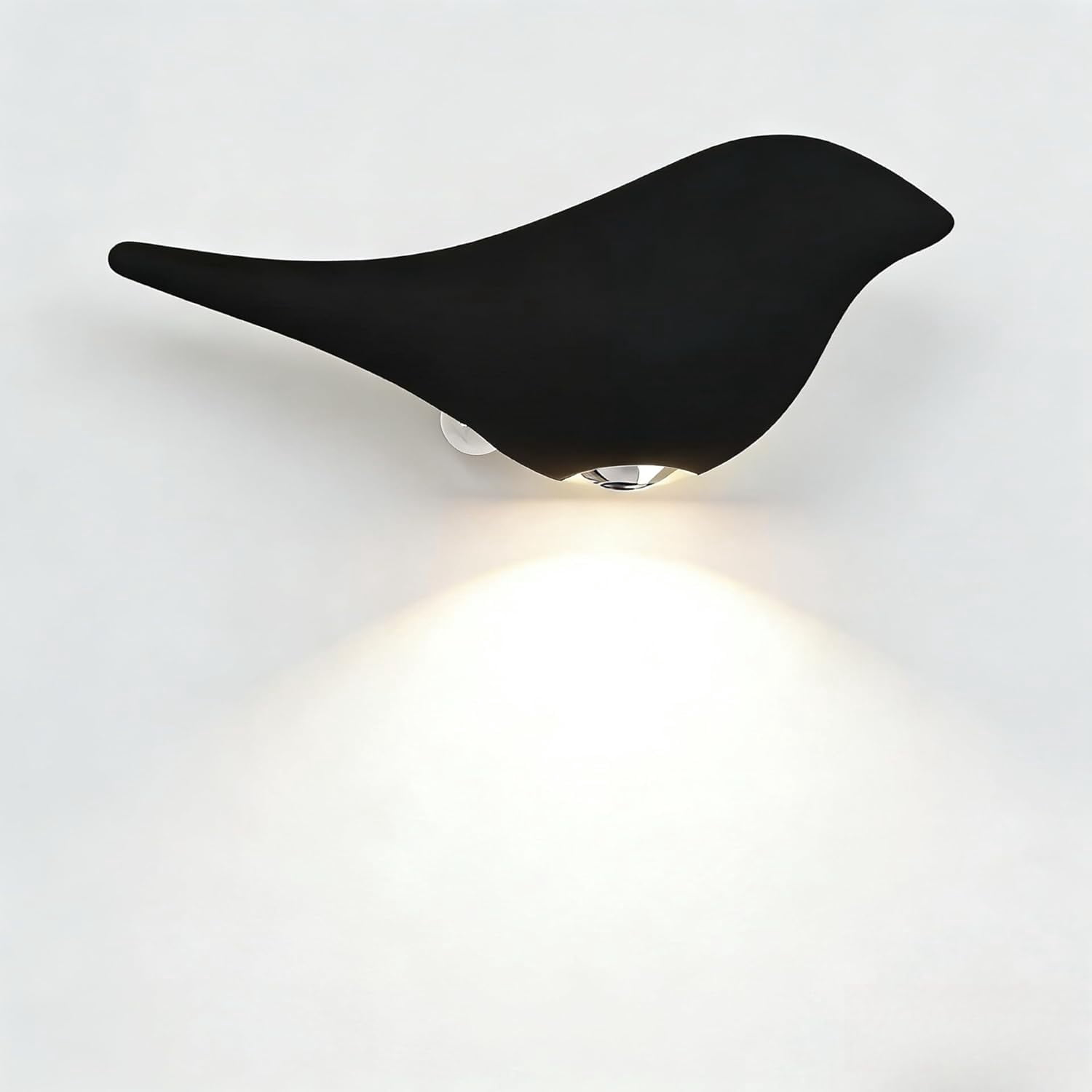 Modern Bird Motion Sensor Wall Light – Magnetic Wireless Night Light with 3 Color Modes (Warm/Neutral/White), Type-C Rechargeable LED Wall Sconce for Bedroom, Hallway, Nursery, Bathroom (Silver)