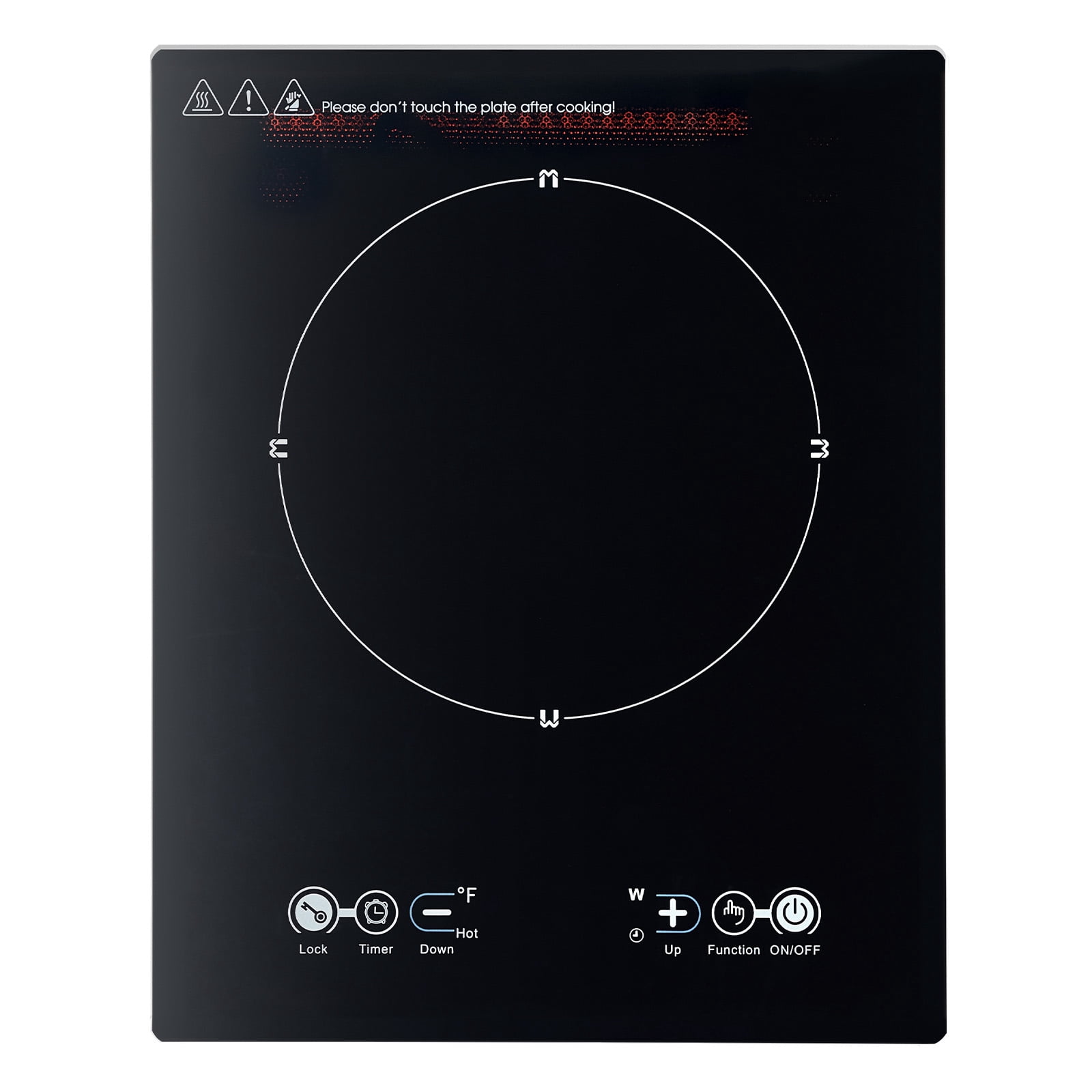 KFFKFF Compact Induction Stove, 1800W Electric Heat Source with 9 Heat Levels, Tabletop Induction Heating Pad with 3H Countdown, Safety Lock for Kids, Simple Maintenance