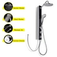 thumbnail image 2 of Costway Black Tempered Glass Shower Column Panel Rainfall Body Joints w/Hand&Head Shower, 2 of 9