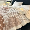 thumbnail image 5 of Uutvery Embossed Taffeta Blanket, Thickened Lamb Fleece Cover for Winter, Soft Office Nap Throw Blanket for Sofa and Bed, 59.06x78.74 Inches, 5 of 6