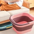 thumbnail image 3 of JeashCHAT Collapsible Foot Bath Bucket for Soaking Feet, Portable Foot Soaking Tub with Handle, Multi-Purpose Foldable Bucket for Camping, RV - Easy to Store and Carry, 15L, Pink, 3 of 3