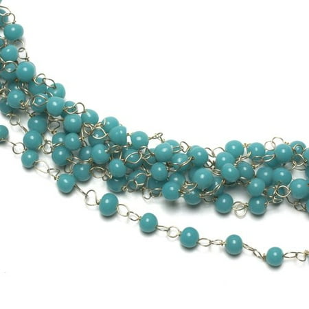 Cousin Glass 80" Stone Black Linked Strand, 1 Each