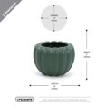 thumbnail image 2 of WGV Small Weathered Hunter Green Pumpkin Pot - 5.5" Wide x 4" Height, Good quality, Heavy Weighted Base - 1 Pc, 2 of 7