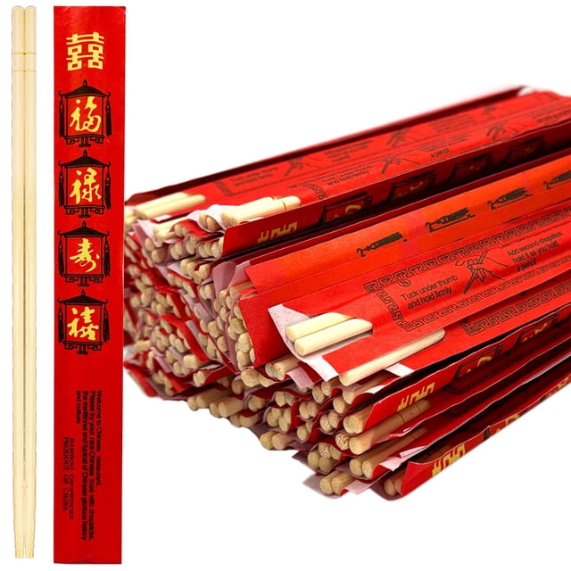 Palillos desechables de bambú 52USA de 23 cm tratados con UV, 100 juegos