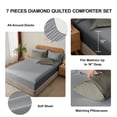 thumbnail image 5 of Flymme 7 Piece Full Size Bed in a Bag Olive Gray Comforter Set with Sheets Modern Quilted Diamond Bedding Sets Complete Full Bed Sets for All Season, 5 of 8