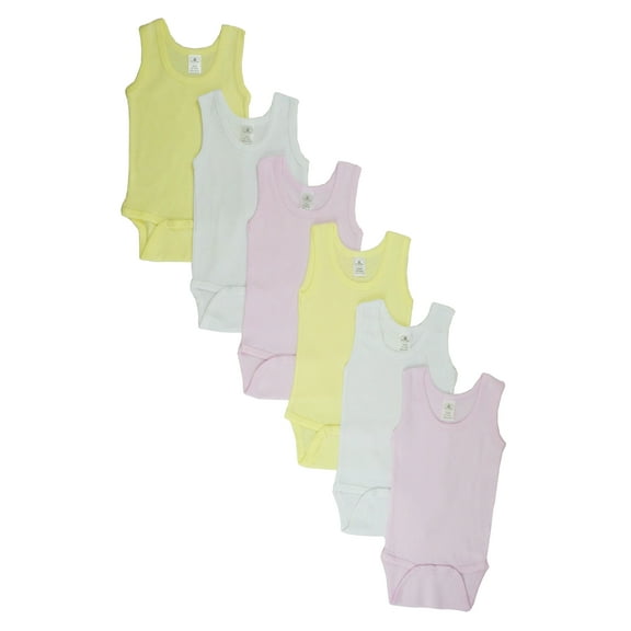 Bambini Tank Top Bodysuits, 6pk (Baby Girls) - Newborn
