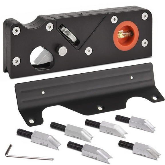 Chamfer Plane-Woodworking Edge Corner Plane with Auxiliary Locator, Hand Plane Suitable for Quick Edge Trimming of Wood W/ extra 6cutters