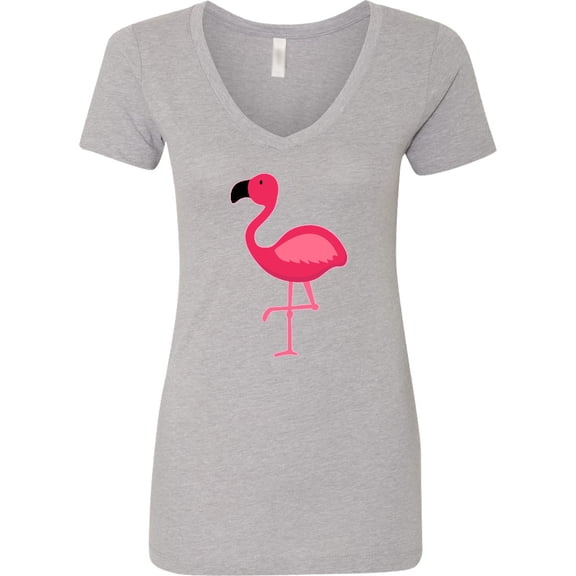 Inktastic Pink Flamingo Women's V-Neck T-Shirt