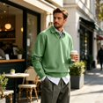 thumbnail image 7 of Men Fashion Long Sleeve Polo Shirts Solid Plain Collared Loose Casual Daily Outdoor Wear M, 7 of 7