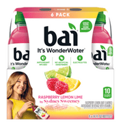 Bai Antioxidant Infused Rasperry Lemon Lime Flavored Water, 14 fl oz, Pack of 6