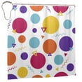 thumbnail image 2 of Polyester Fiber Shower Curtain, Multicolored Dot Print Shower Curtain, Metal Buckled Eye Waterproof Shower Curtain, Can Be Washed-72x72in, 2 of 8