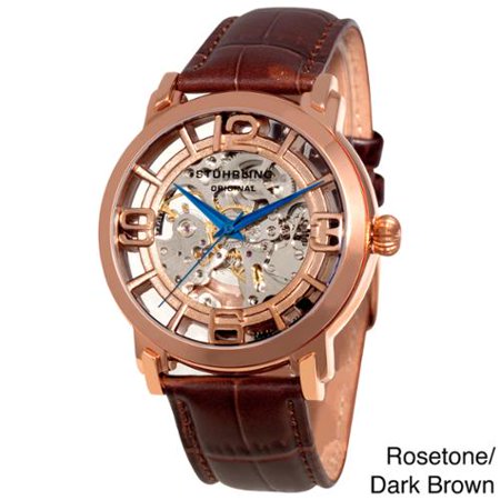 Stuhrling Original Men's Winchester 44 Skeleton Automatic Leather Strap Watch