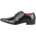 thumbnail image 5 of ABSOLUTE FOOTWEAR Mens Boys Faux Leather Patent Formal Smart Wedding Work Lace Up Shoes - Black - US 8, 5 of 7