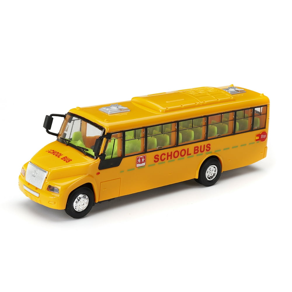 1:48 Car Mini Toy School Bus /Police Bus Lights Music Battery Operated ...