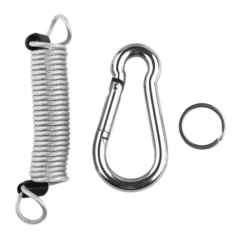 Cogfs RV Trailer Safety Rope Stainless Steel Safety Buckle Spring Hook  Anti-off Rope 