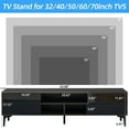 thumbnail image 4 of uhomepro TV Stand for TVs up to 70", Living Room Entertainment Center with RGB LED Lights and Storage Shelves Furniture, High Gloss TV Cabinet Console Table, Quick Assemble, Dark Brown+Black, 4 of 13