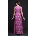 thumbnail image 3 of Bimba Robe Longue Sans Manches pour Femmes à Imprimé Feuilles Style Chic Maxi-Robe - Grande, 3 of 5