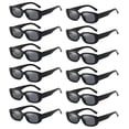 thumbnail image 1 of Paquete de 12 Anteojos de Sol Rectangulares Negros QYVEWY para Mujeres y Hombres Estilo Y2K, 1 of 6