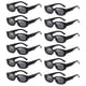 thumbnail image 1 of Paquete de 12 Anteojos de Sol Rectangulares Negros QYVEWY para Mujeres y Hombres Estilo Y2K, 1 of 6