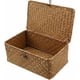 thumbnail image 1 of Cesta de almacenamiento de ratán tejido con tapa Cestas de lavandería de algas marinas Organizador de maquillaje para baño, sala de estar, cocina - Disponible en 3 diseños S, M, L 4YBqRDQ0D, 1 of 5