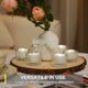 thumbnail image 4 of Paquete de 48 velas de té a batería a granel, velas de té de larga duración, funciona con pilas, sin llama, parpadeantes, románticas velas de boda para bodas, propuestas, aniversarios, decoraciones navideñas, 1-2/5 pulgadas de diámetro, 1-1/4 pulgadas de alto, blanco puro, 48 unidades, 4 of 5