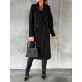 thumbnail image 3 of ZANKLEY Women Long  Coat Double Breasted Trench Coat Fall Winter Clothes, 3 of 10