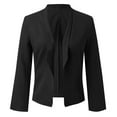thumbnail image 2 of Baqcunre Winter Coats For Women Women Fashion Long Sleeve Open Front Notched Collar Suit Cardigan Office Ladies Jacket Coat Womens Tops Blazers For Women Black 4XL, 2 of 5