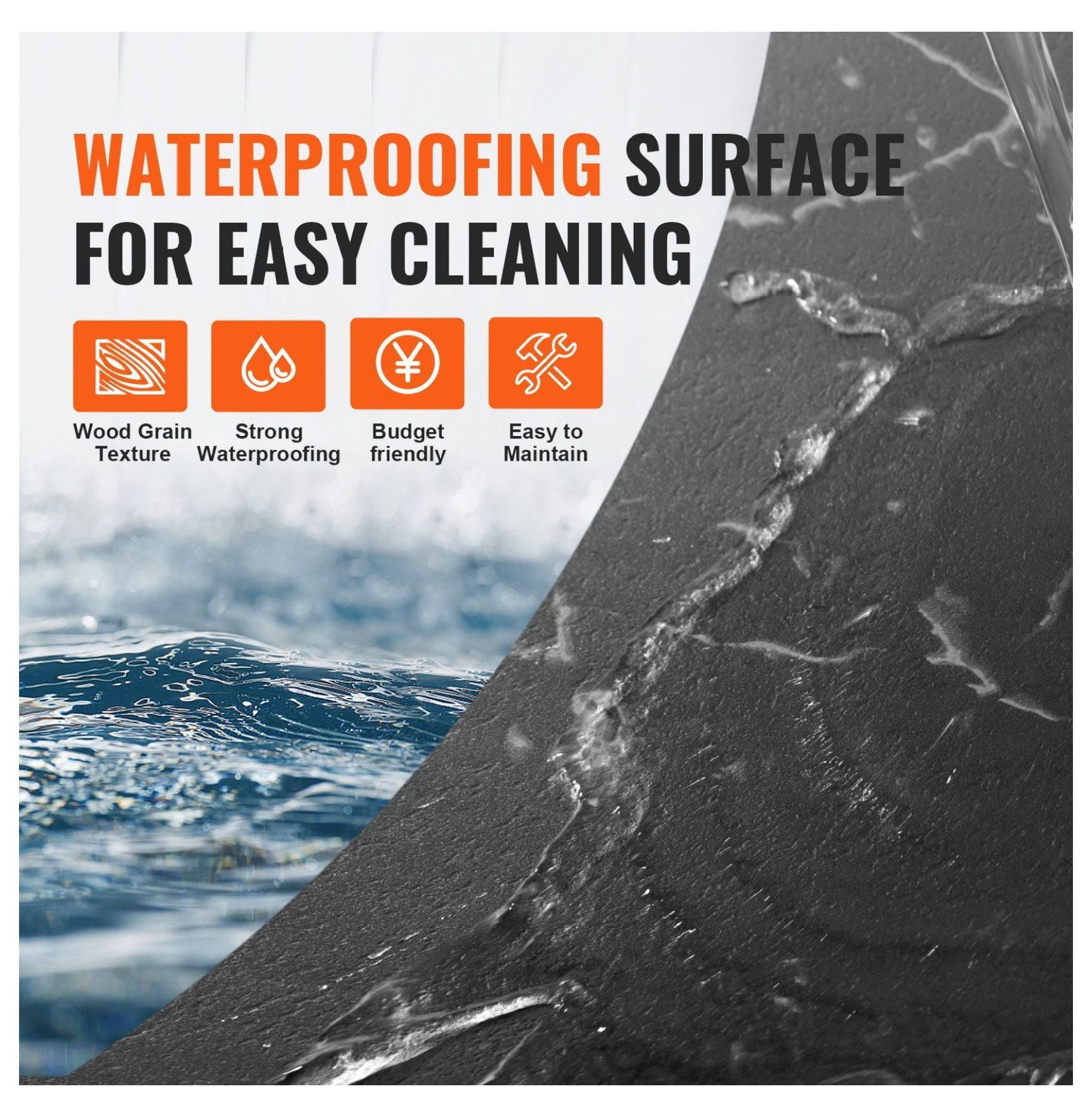 Peel and Stick Floor Tiles 12x12, 50 Pack Black Marble Vinyl Flooring, 1.5mm Thick Self Adhesive Tiles for Kitchen, Bathroom, Bedroom DIY Home Decor