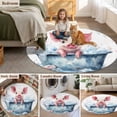 thumbnail image 6 of 8ft Washable Large Round Rug, Pig Taking Non-Slip Circle Area Rug for Living Room Dining Room, A Bath Indoor Floor Mat for Home Decor, 6 of 9