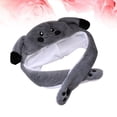 thumbnail image 3 of WORGEOUS Gorro de orejas de felpa Sombrero divertido Gorro de orejas de animales Gorro de airbag de hámster móvil para mujeres y niños (gris oscuro）, 3 of 8