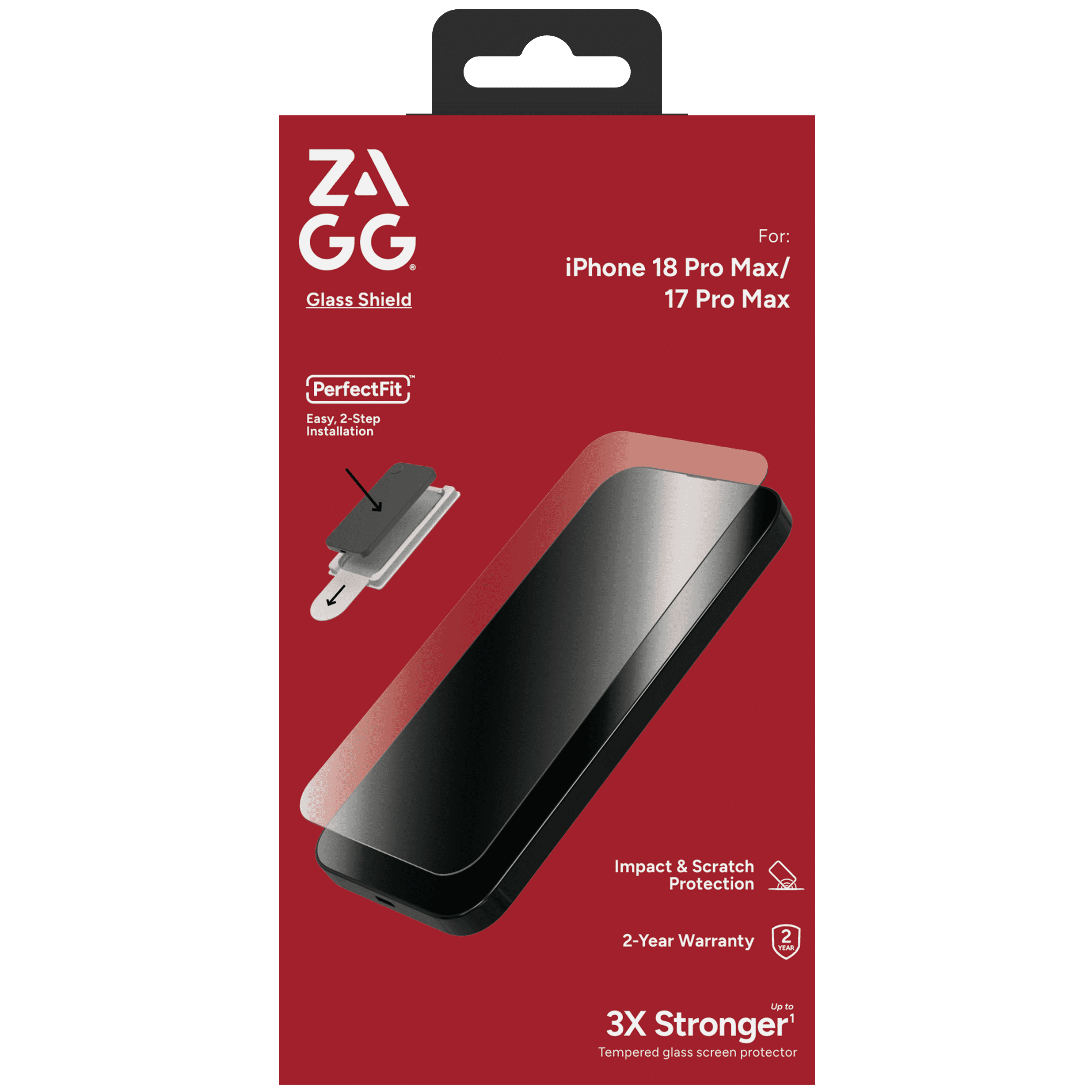 ZAGG InvisibleShield Clear Glass Screen Protector for Apple iPhone 18 Pro Max & iPhone 17 Pro Max with PerfectFit™ Installation, 3x Stronger Glass, Impact & Scratch Protection