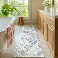 thumbnail image 5 of MeyJey 2'x6' Oriental Vintage Runner Rug for Hallways, Non-Slip Machine Washable Area Rug for Bedroom/Living/Dining/Laundry Room Carpet, Blue/Gray, 5 of 15
