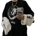 thumbnail image 2 of Camiseta de manga larga para hombre, camisa de gran tamaño con estampado de Cruz de espinas, Maleta, Hip-hop oscuro, Y2k, Verano, 2 of 5