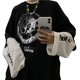 thumbnail image 2 of Camiseta de manga larga para hombre, camisa de gran tamaño con estampado de Cruz de espinas, Maleta, Hip-hop oscuro, Y2k, Verano, 2 of 5