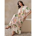 thumbnail image 3 of Floral Print Wrap Maxi Dress With Ruffle Hem In Pink, 3 of 8