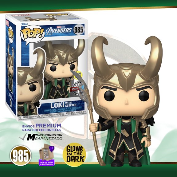 Funko Pop Loki Con Cetro #985 Vengadores Glow Edición Especial Funko