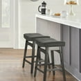 thumbnail image 3 of Sophia & William Saddle Seat Backless Bar Stools, Black (Set of 2), 3 of 5