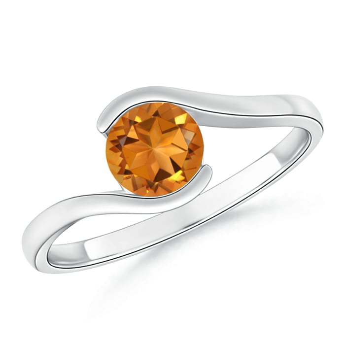 November Birthstone Engagement Ring AAA Beautiful Oval Citrine Ring For Women Anniversary Ring White Gold Plated Ring