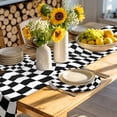 thumbnail image 4 of Black and White Checkered Round 15 Inch Placemats Set of 8, Modern Irregular Geometric HeatResistant Non Slip Place Mats for Dining Table, Wipeable Braided Kitchen Table Mats for Housewarming, 4 of 9