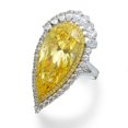 thumbnail image 4 of Lafonn Red Carpet Sterling Silver Platinum Plated Lassire Canary Ring (28 CTTW), 4 of 5