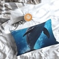 thumbnail image 3 of Salouo Ice Blue Ocean Cute Dolphin Pattern Pillow Cases,1PC Pillow Covers with Envelope Closure Decorative Pillow Case for Bed Couch,Pillows Not Included-20"x30", 3 of 6