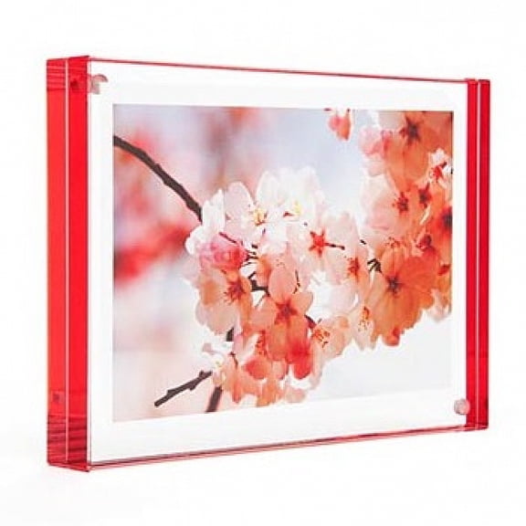 The original acrylic MAGNET FRAME 2 5x3 5 with red edge by Canetti - 2.5x3.5