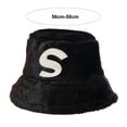 thumbnail image 6 of dianhelloya Women Winter Fisherman Hat Letter Decor Flat Top Deep Anti-slipThick Plush Soft Windproof Warm Solid Color Lady Autumn Bucket Cap Rose Red, 6 of 8